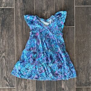 Floral Blue and Purple Kids Dress